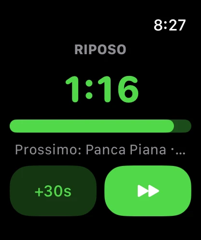 App Apple Watch: timer di recupero