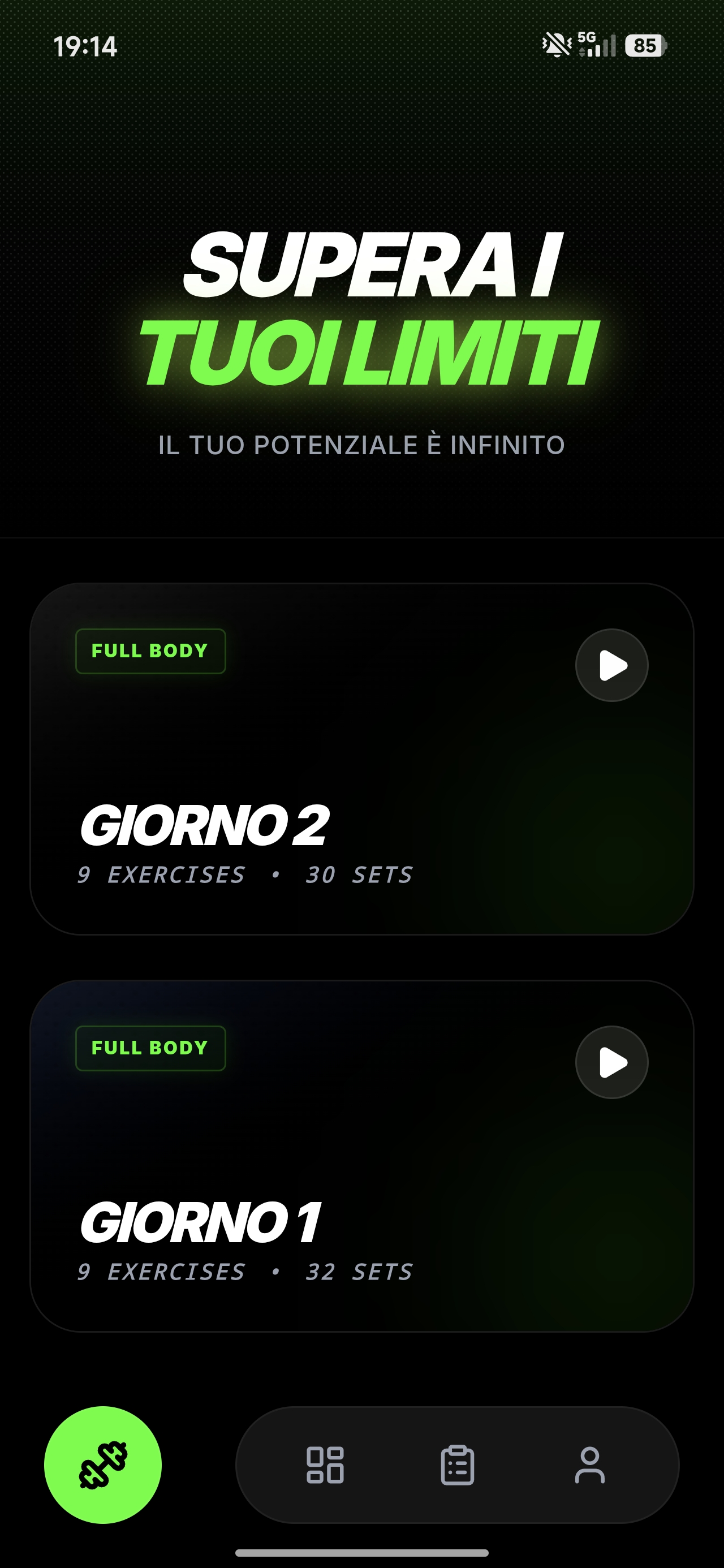 Selezione Workout